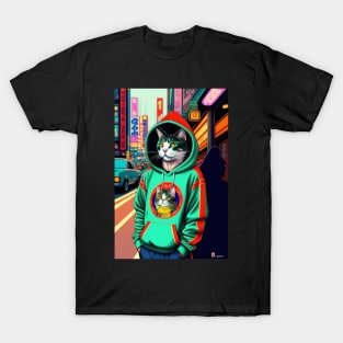 Funny cute cat graphic design artwork T-Shirt